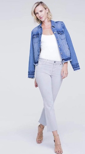 Liverpool Hannah weiße kurze Fackel im Slub Stretchjeans DAMEN GRÖSSE 4/27 ZP-4027
