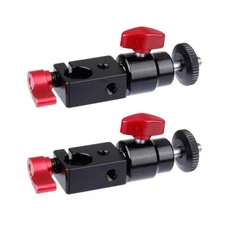2x CAMVATE 1/4" Ball Head Mount w/15mm Rod Clamp Adapter fr Camera Monitor/Light