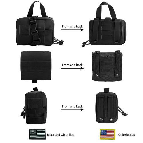 Large Tactical Dog Harness+Detachable Bag+Lead Molle Military Vest Dobermans M L - Picture 9 of 16