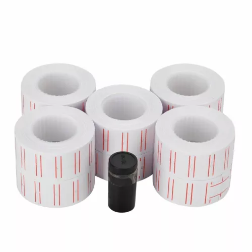 10 Rolls 6000pcs White Price Tag Sticker Gun Labels Refill For MX 5500 w/ 1 ink~ - Picture 10 of 10