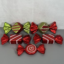Large Christmas Candy-Shaped Ornaments Set Of 5 Red  Green Holiday Decorations