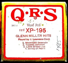 QRS Word Roll GLENN MILLER HITS 4-Song J. Lawrence Cook XP-195 Player Piano Roll