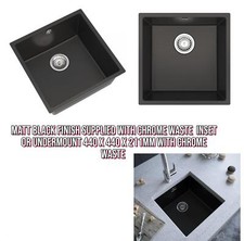 Black Kitchen Sink Comite Undermount Insert Matt Or Gloss 
