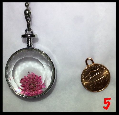 Handcrafted Faceted Resin Gypsophila Flower Floral Silver Ceiling Fan Pull - Picture 13 of 13