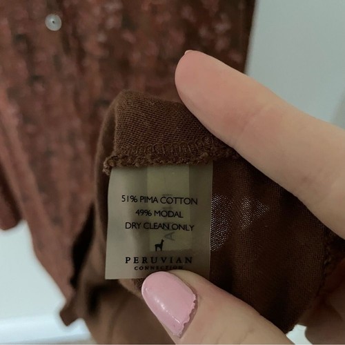 Tunica Peruvian Connection San Cristobal stampa floreale rustica XL cotone Pima - Foto 4 di 5