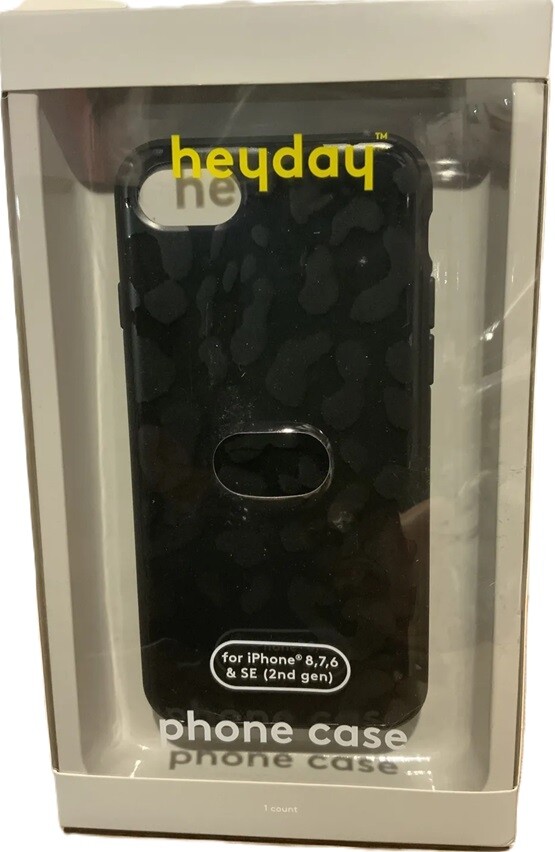 iPhone SE (3rd/2nd generation)/8/7 Case - heyday Black Leopard Print