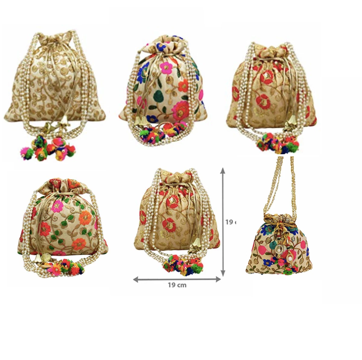 Buy Handmade | Handicraft Luxury Embroidery Shiny Patch Work - Multi  Purpose Potli Bags for Women - Design 2 Online in Malaysia