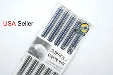 10 Stainless Steel Chopsticks Blue And Gold Beautiful Gift Set ( 5Pairs )