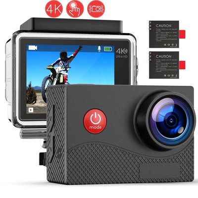 4K Ultra Hd Action Camera Touch Screen EIS WiFi 30M Underwater Camera 2-Inch IPS