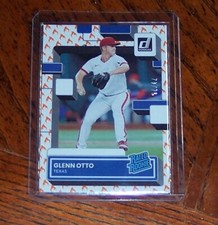 2022 Donruss Base Rated Rookies On Fire #51 Glenn Otto 71/75 - Texas Rangers