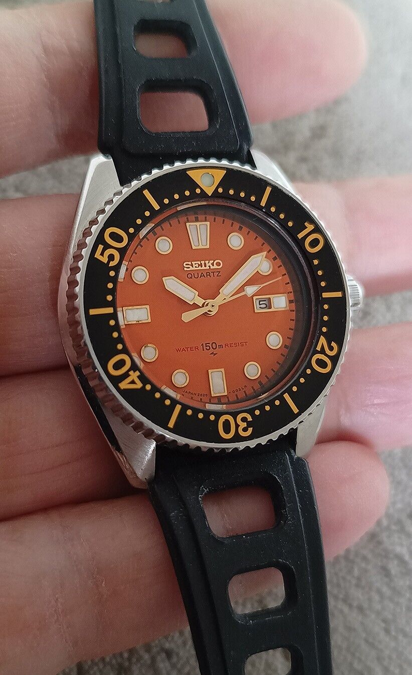 NICE VINTAGE SEIKO QUARTZ DIVER 2625-0010 ORANGE DIAL JAPAN WATCH..RARE  MODEL !! | eBay