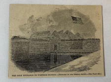 1861 magazine engraving~ ONLY ENTRANCE TO FORTRESS MONROE