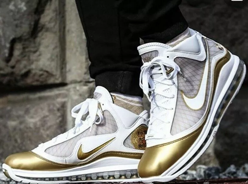 Nike Lebron VII 7 GS QS CHINA MOON CK0719 100 bianco metallizzato multi tagli