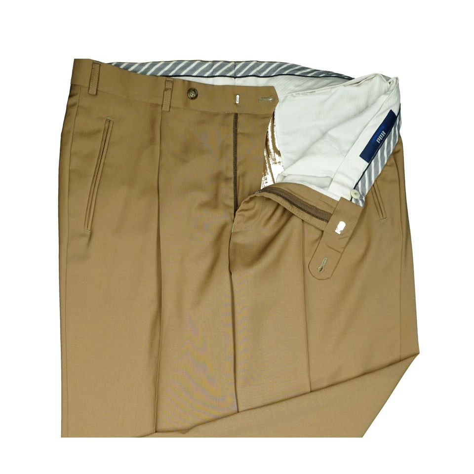 Hiltl 25 L28 Hose Ocker Herren Chino Business Anzug Wolle Straight Leg dünn W36 - Bild 3 von 4