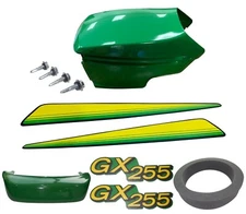 New Upper & Lower Hood/Bumper/Foam Isolator/LH&RH Stickers Fits John Deere GX255