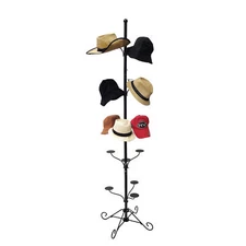 5-Tier 15 Hat Rotating Hat Display Rack Standing Headwear Wig Floor Organizer