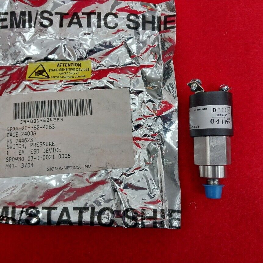 SIGMA-NETICS, SWITCH PRESSURE MFR24038-744623, 5930-01-382 SIGMA-NETICS, SWITCH PRESSURE MFR24038-744623, 5930-01-382