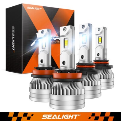 SEALIGHT LED Headlight Bulbs 9005 H11 Super Bright White 6500K 48000LM High Beam