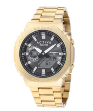 Activa x Invicta Digital Gold Unisex Watch 45.5mm Model ACWM423-007 NEW