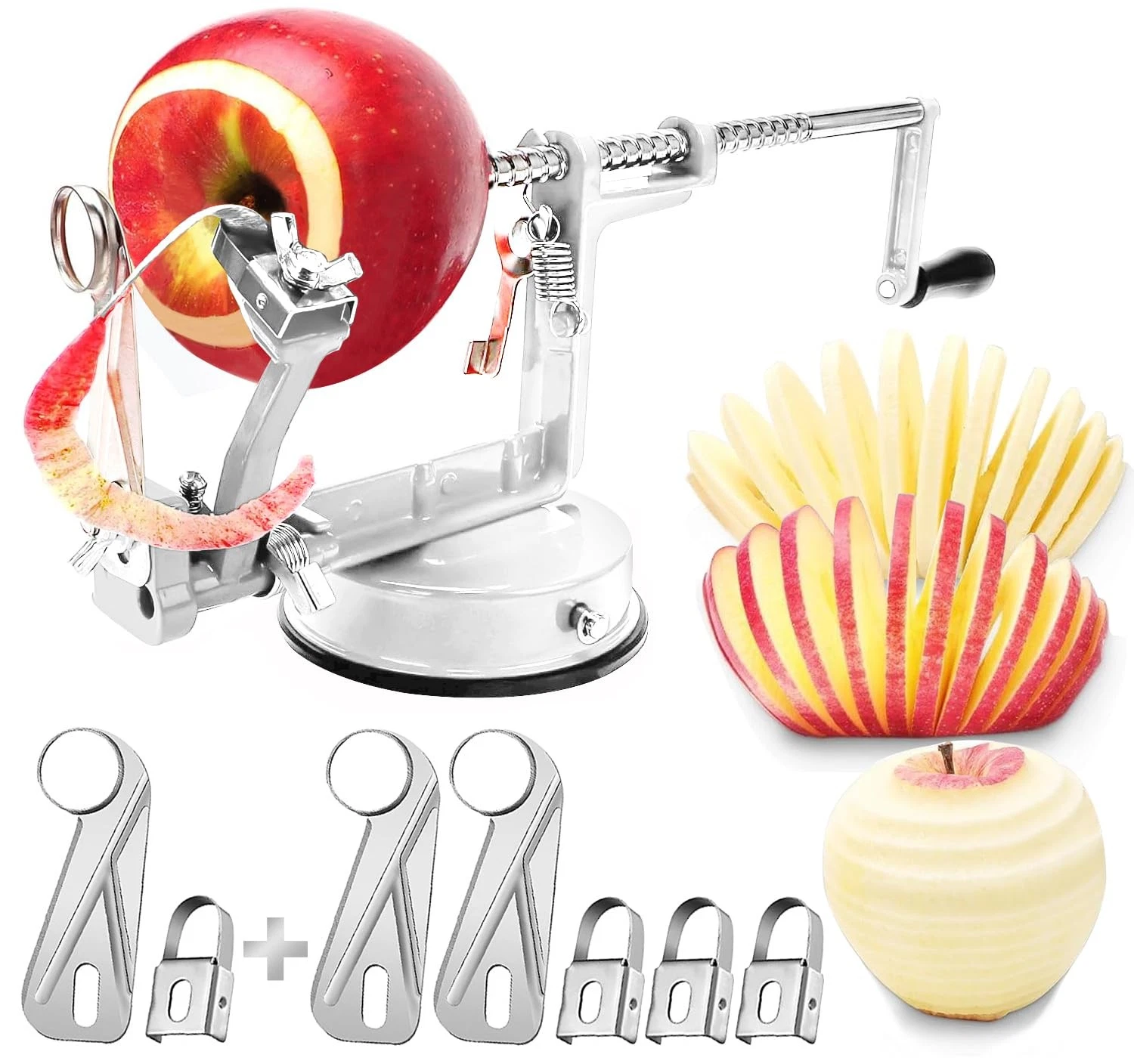 Apple Peeler Corer, Long lasting Chrome Cast Magnesium Alloy Apple Peeler Sli...