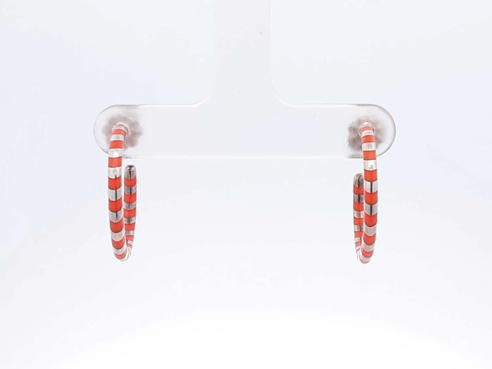 Tiffany & Co. Paloma Picasso Sterling & Enamel Swirl Hoop Earrings Fw0125lcrdu