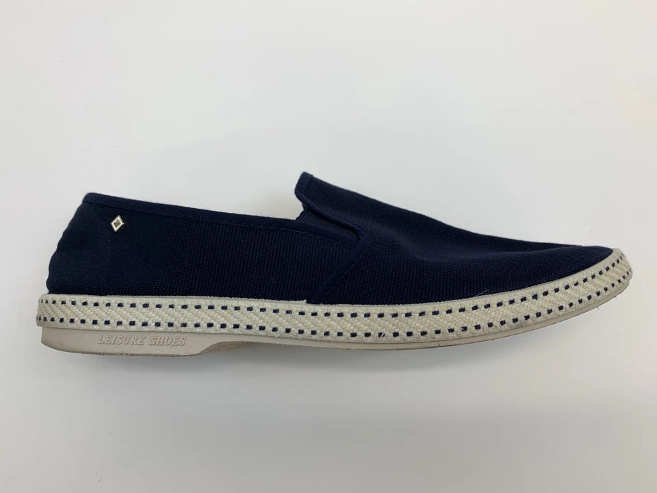 Rivieras Clásico Lona y Malla Hombres Azul Alpargata Zapatos 46 Hombre’s 11.5 Foto 3 de 4