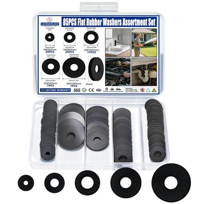 #ad 85Pcs Flat Rubber Washers Assortment Kit16 18 20 25 30Mm Black WasherVibration $8.12