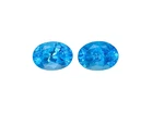1.96 Cts  Natural  Blue  Apatite Oval Cut Pair 2  loose gemstones "see video"