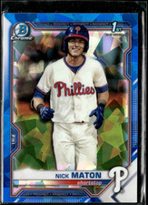 Nick Maton - 2021 Bowman Sapphire Card BCP-5 Philadelphia Phillies