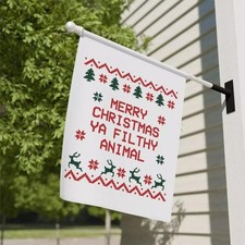 Funny Merry Christmas Flag Filthy Animal Merry Christmas House Flag Christmas