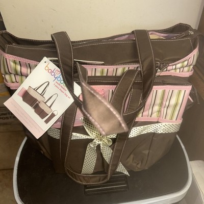 Baby Boom Diaper Bag 5 Piece Set Brown/Pink Multitasker NWT