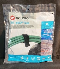 Velcro One-Wrap Tape 1/2" X 25 Yrd Roll Professional Series Black Reuseable 