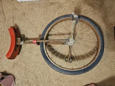 VINTAGE SEARS ROEBUCK UNICYCLE RED BANANA SEAT RANK PEDALS 24" Tire