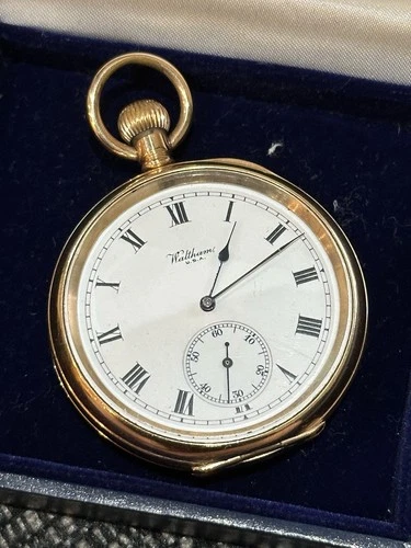 Antique Waltham Bond St Pocket Watch Gold – Running – Dennison Gold Filled Case