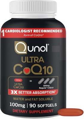 Qunol Ultra CoQ10 100mg Softgels- 3x Better Absorption, Antioxidant for Heart He