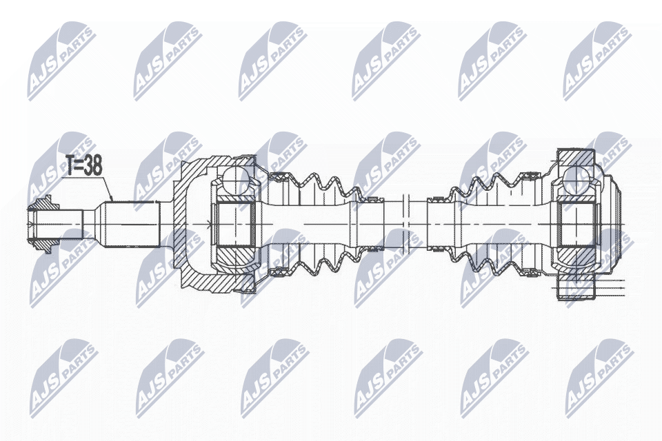 DRIVE SHAFT NPW-VW-176 FORCJKA 2.0L CXEC/CXEB/DMZA/CXHA/DNAA/CXFA/CAAC 2.0L - Image 4