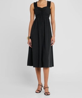 Rails Women's Black Irisa Poplin Midi Dress Size S