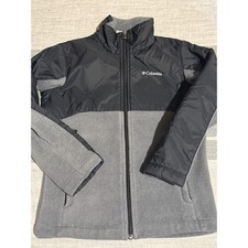 Columbia Kids Fleece Jacket Black Gray Zip Up Size S size 5 Outdoor Adventure
