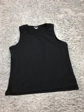 Members Mark Everyday Perforated Tank Top Womens Size Medium Black Nylon