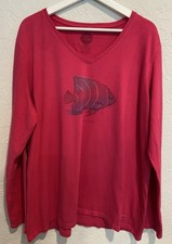 Life is Good Crusher Tee Women XXL V-Neck Long Sleeve Coastal Beach Nautica
