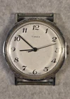 Vintage Timex Mercury Men's Mechanical Watch Silver Tone White 36 mm Runs Well