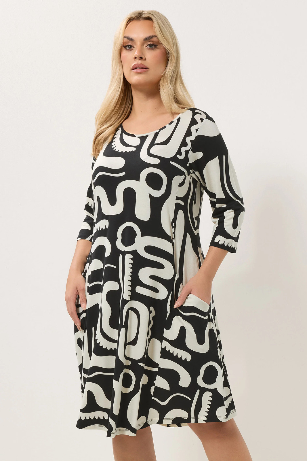 Yours Curve Plus Size Womens Abstract Dress