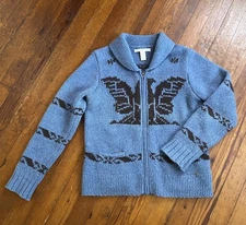VTG Levis Western Big Lebowski Blue Eagle Southwest Zip Wool Sweater Cardigan M