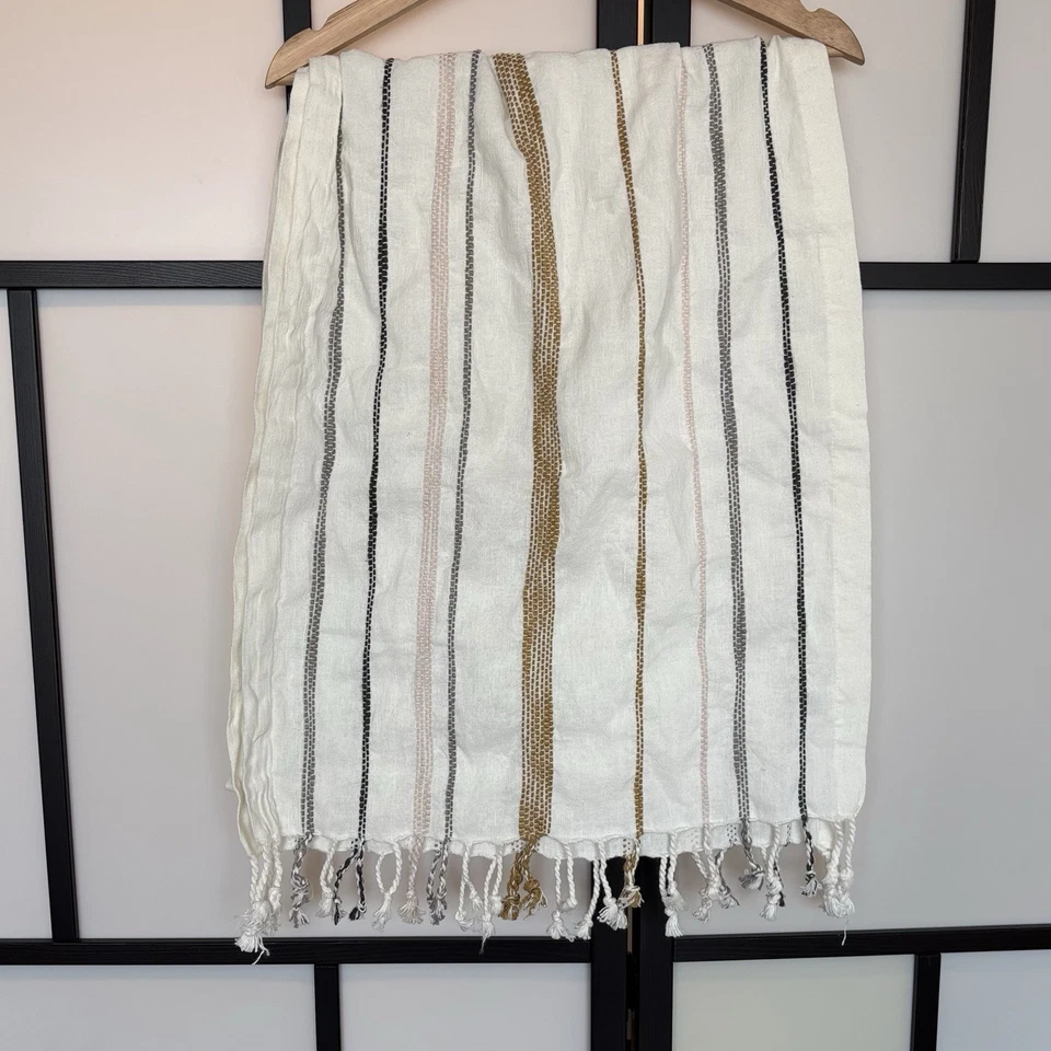 Hearth & Hand With Magnolia Table Runner Linen Blend APPROX 20x90” Boho Rustic - Image 3 of 4