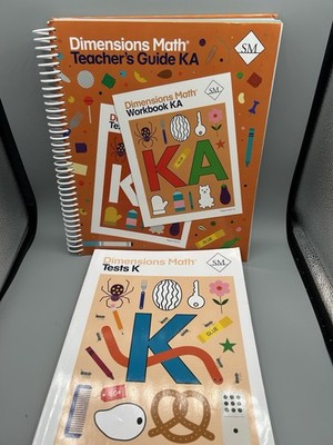 Dimensions Math Teacher's Guide KA (Spiral) & Tests K - Lot of 2