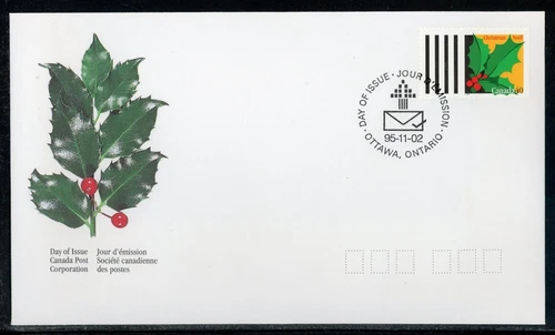 CANADA 1995 CHRISTMAS BOOKLET DEFINITIVE, FIRST DAY COVER !! A96