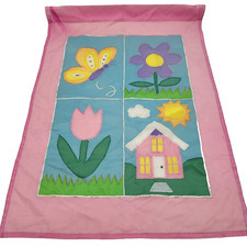 Garden Flag 28x40 Butterfly Floral Design Pink Nylon Outdoor Yard Banner Summer