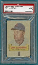 1966 Topps Rub Offs Don Landrum PSA 9! Cubs!