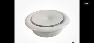 Deckenkanal Entlüfter 125 mm METALL rund Luftdiffusor Zufuhr Absaugung weiß 