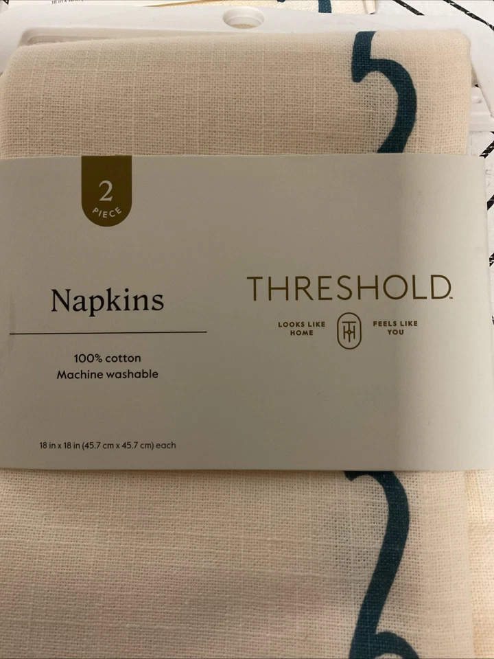 🥥 Threshold Coastal 2pk Solid Napkins Blue Wave 18” X 18”🆕LOT OF 4‼️ - Image 4 of 4